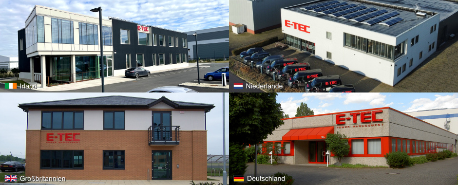 E-Tecpowerman Standorte in Deutschland - Irland - Großbritannien - Niederlande